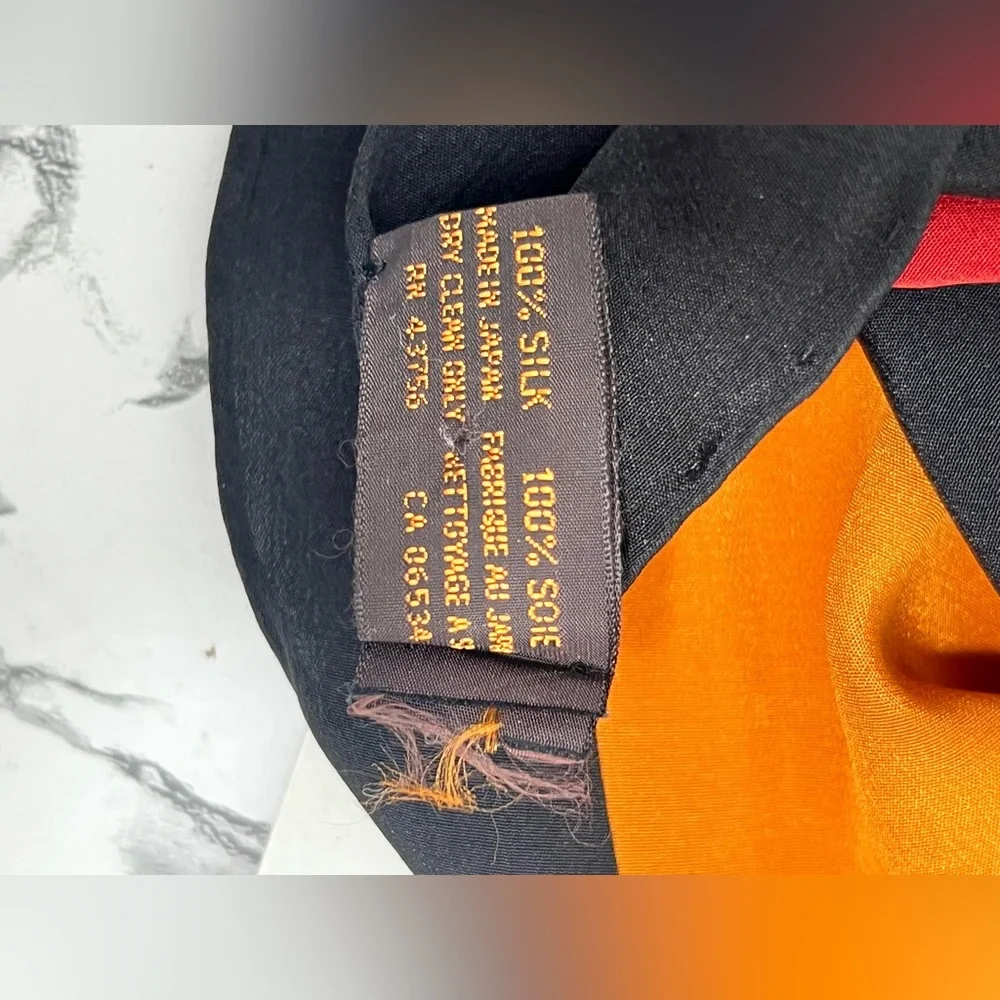 Vintage  YSL Yves Saint Laurent Silk  Colour Block - Picture 8 of 10